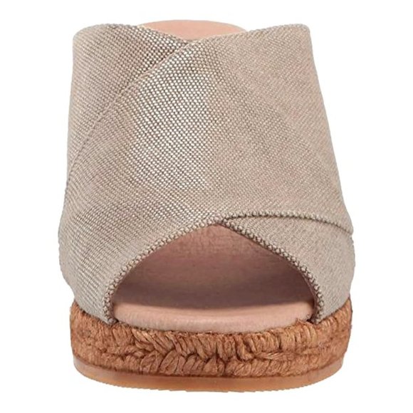 NEW Eric Michael Women Florence Crisscross Strap Slide Jute Dress Platform Wedge - Picture 3 of 6